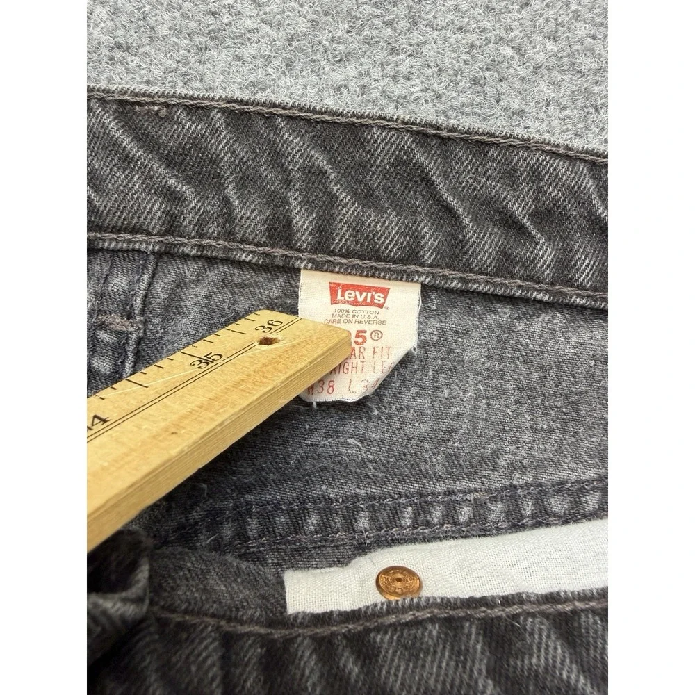 Levi's 505 Men's Regular Fit‎ Straight Leg Size 38x34 Faded 90s Vintage Black